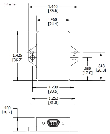 Mechanical Drawing - MicroStrain by HBK 3DM-GV7 Tactical Grade Ruggedized IMUs
